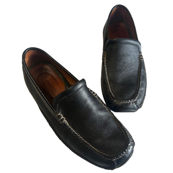 HS Trask Mens 10.5M Black Vibram Loafers Driving Moccasins Leather Preppy Shoe main image 4